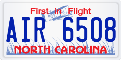 NC license plate AIR6508