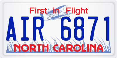 NC license plate AIR6871