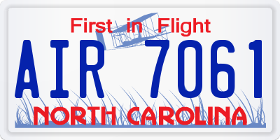 NC license plate AIR7061
