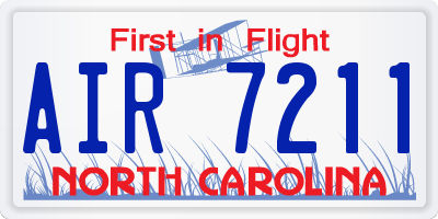 NC license plate AIR7211