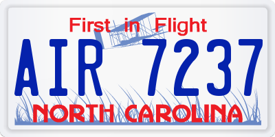 NC license plate AIR7237