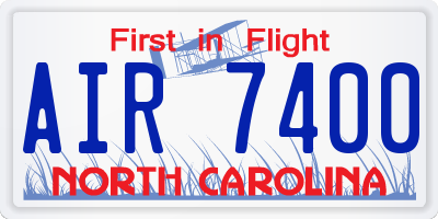 NC license plate AIR7400