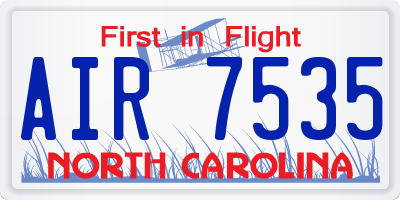 NC license plate AIR7535