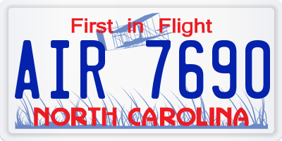 NC license plate AIR7690