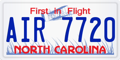 NC license plate AIR7720