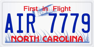 NC license plate AIR7779