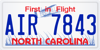 NC license plate AIR7843