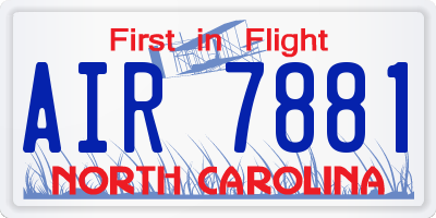 NC license plate AIR7881