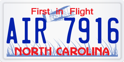 NC license plate AIR7916