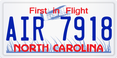 NC license plate AIR7918