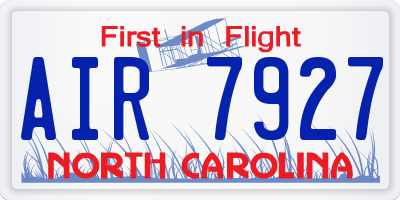 NC license plate AIR7927