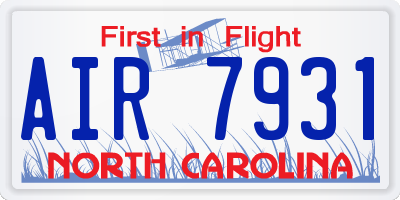 NC license plate AIR7931