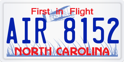 NC license plate AIR8152