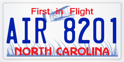 NC license plate AIR8201