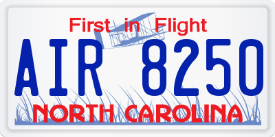 NC license plate AIR8250