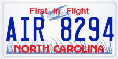 NC license plate AIR8294