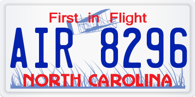NC license plate AIR8296