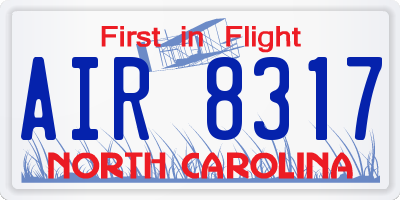 NC license plate AIR8317