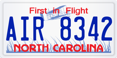 NC license plate AIR8342