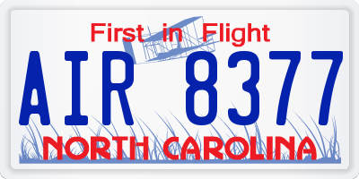 NC license plate AIR8377