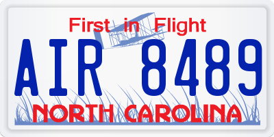 NC license plate AIR8489