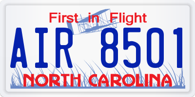 NC license plate AIR8501