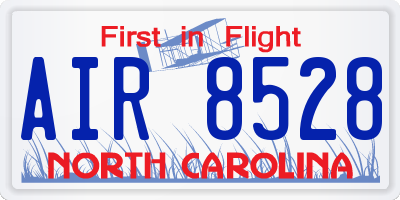 NC license plate AIR8528
