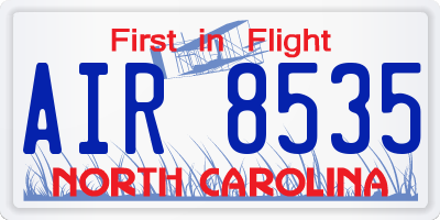 NC license plate AIR8535