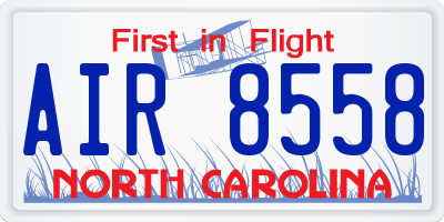 NC license plate AIR8558