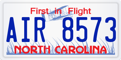 NC license plate AIR8573