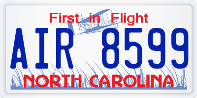 NC license plate AIR8599