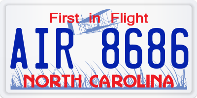 NC license plate AIR8686