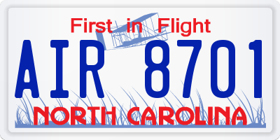 NC license plate AIR8701