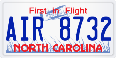 NC license plate AIR8732