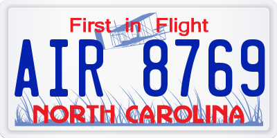 NC license plate AIR8769