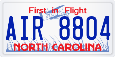 NC license plate AIR8804
