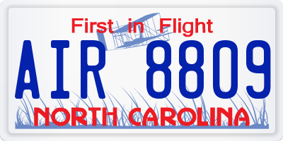 NC license plate AIR8809