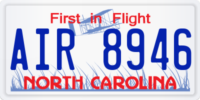 NC license plate AIR8946