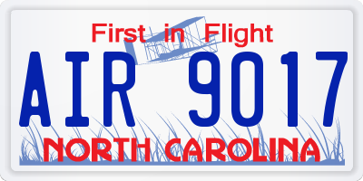 NC license plate AIR9017