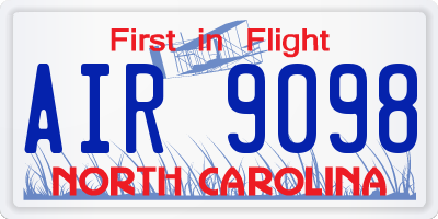 NC license plate AIR9098