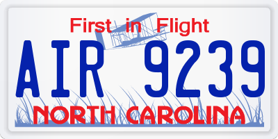 NC license plate AIR9239