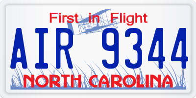 NC license plate AIR9344