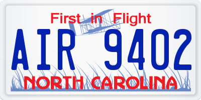 NC license plate AIR9402