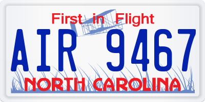 NC license plate AIR9467