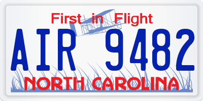 NC license plate AIR9482