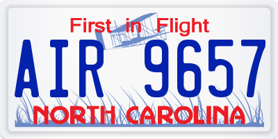NC license plate AIR9657