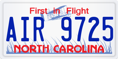 NC license plate AIR9725