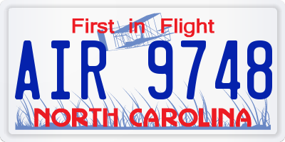 NC license plate AIR9748
