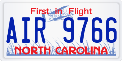 NC license plate AIR9766