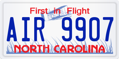 NC license plate AIR9907